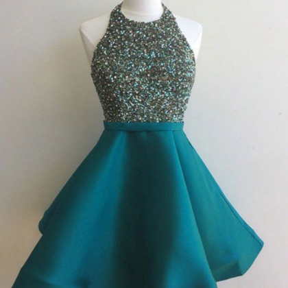 Sequin Short Green Prom Dress, Homecoming Dress