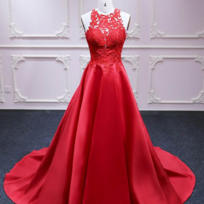 Red Satin Prom Dresses,formal Dress,a-line Prom..