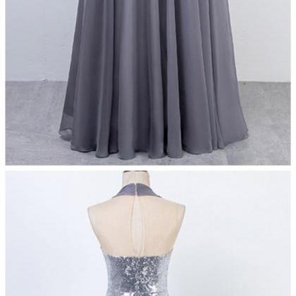 Ruby Outfit Silver Long Prom Dresses Halter..