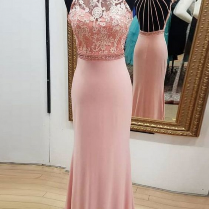 Ruby Outfit Sexy O Neck Lace Mermaid Prom Dress,..