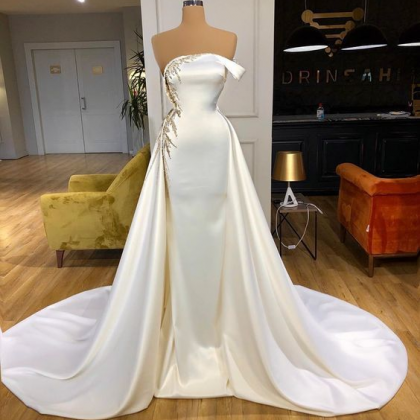 Charming White Long Prom Dress, Evening Dress