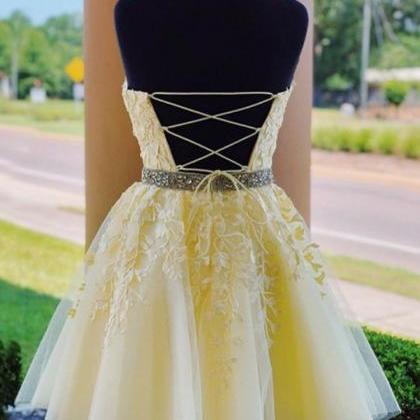 Pink Tulle Short Prom Dresses With..