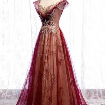 Tulle Sweetheart A-line Prom Dress, Charming..