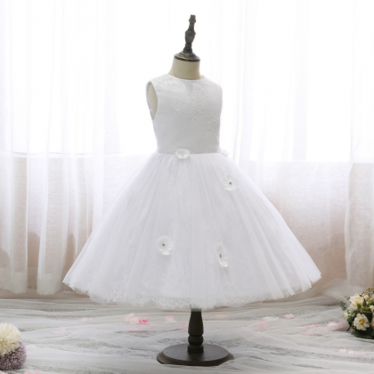 Flower Girl Dress,children Lace Dress 3d Appliqued..