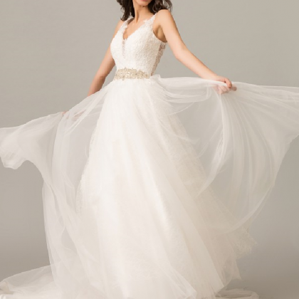 Wedding Dresses Tulle Wedding Party Gowns Back..