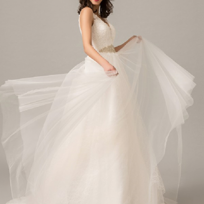Wedding Dresses Tulle Wedding Party Gowns Back..