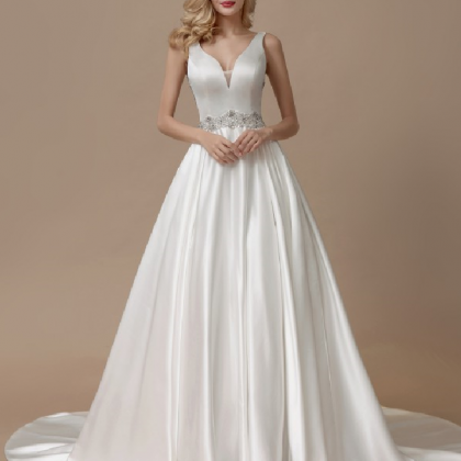 Wedding Dress Satin Elegant Princess 2021 Bride..
