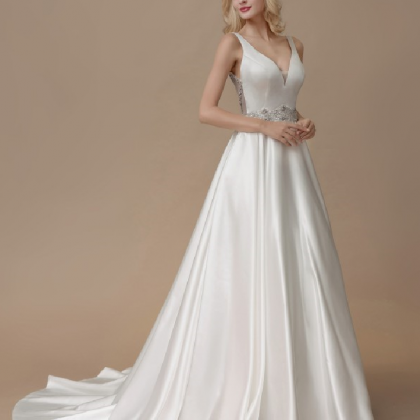 Wedding Dress Satin Elegant Princess 2021 Bride..