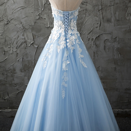 Tulle Floor Length Prom Dress, A-line Party Gown..