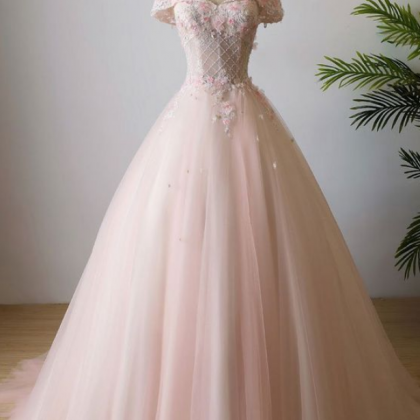Beautiful Long Tulle Sweet 16 Dress, A-line Prom..