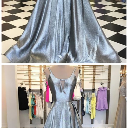 V-neck Cutout Sparkle Long Prom Dress