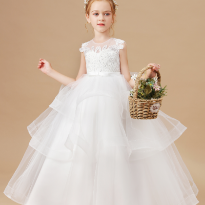 Flower Girl Dress,girls White Wedding Children..