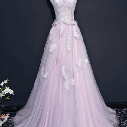 A-line Long Prom Dresses With Appliques Party..