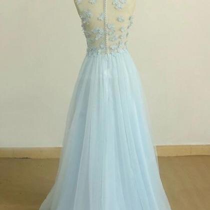 Long Prom Dress With Butterfly, Baby Lace Formal..