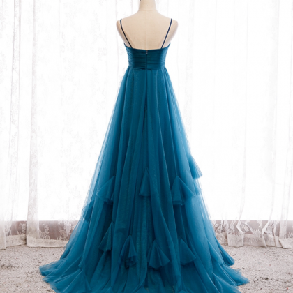 Tulle Long Prom Gown Evening Dress