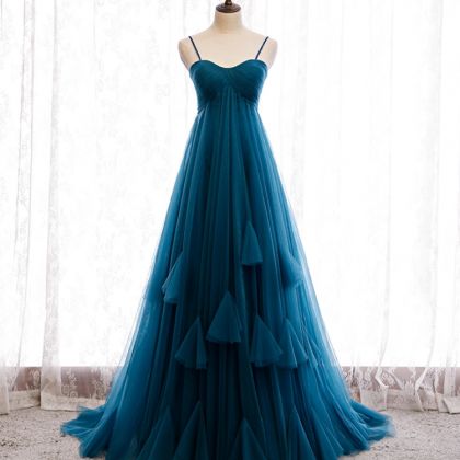 Tulle Long Prom Gown Evening Dress