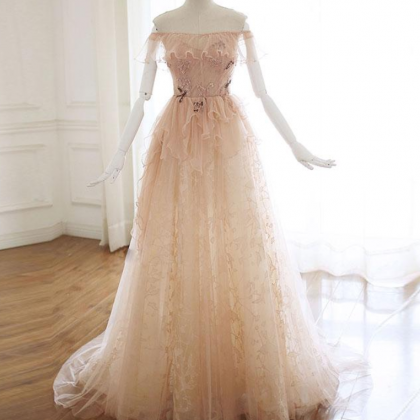 Tulle Lace Long Prom Dress Tulle Lace Evening..