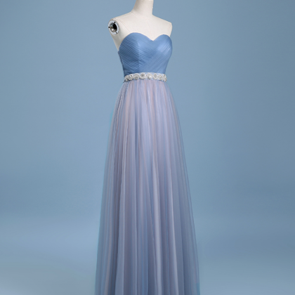 Floor Length Tulle Evening Dress Featuring Ruched..