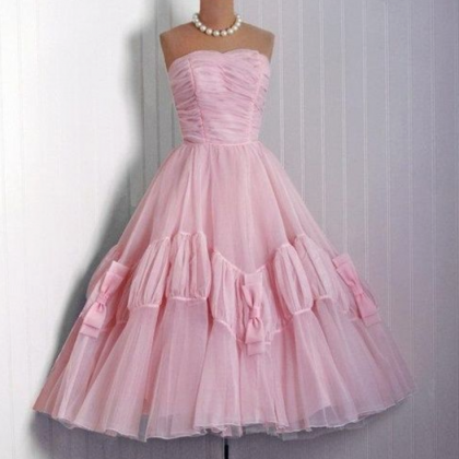 Vintage Pink Tulle 50's Prom Dress..
