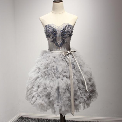 Stunning Prom Dress Ball Gown Knee Length Pleats..