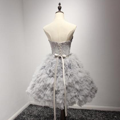 Stunning Prom Dress Ball Gown Knee Length Pleats..