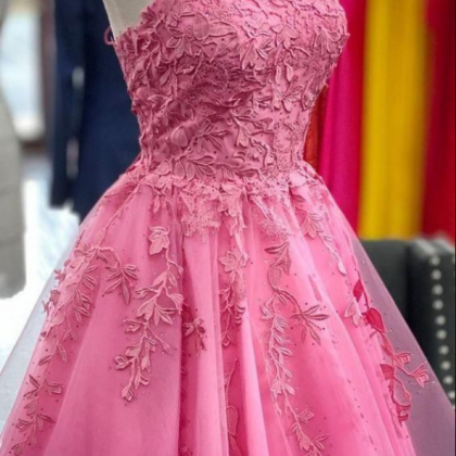 A-line Short Pink Homecoming Dress Dancing Dress
