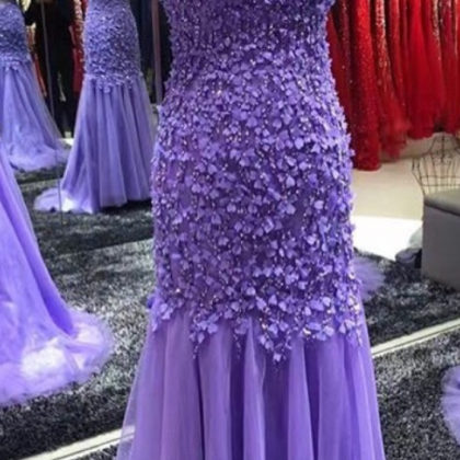 Charming Prom Dress,sexy Appliques Beaded Prom..