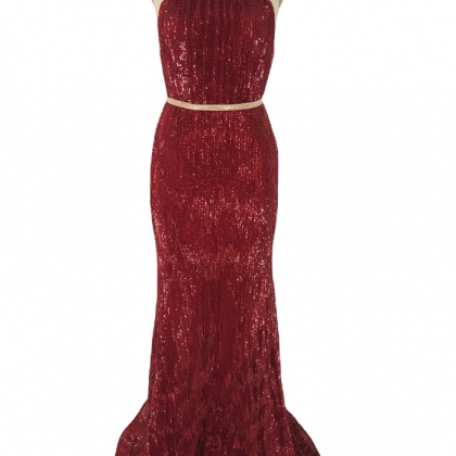 Prom Dresses Design Style Halter Pleated Sequin..