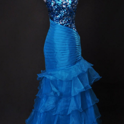 Prom Dresses Blue Sweetheart Floor Length Organza..