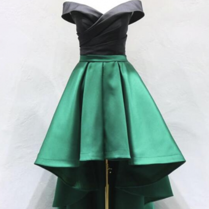 Green And Black High Low Homecoming Dresses,..