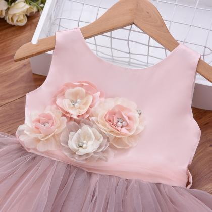 Flower Girl Dress,tulle Tail Girl Clothes 2022..