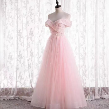 Off-the-shoulder Evening Dress, Fairy Pink..