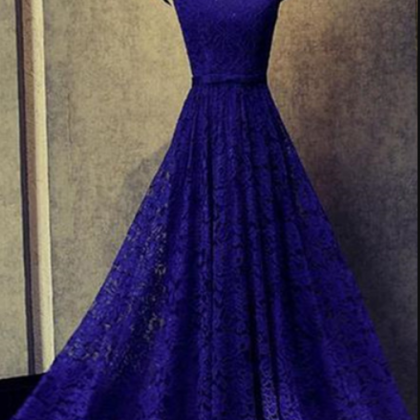 Charming Lace Prom Dress,Royal Blue..