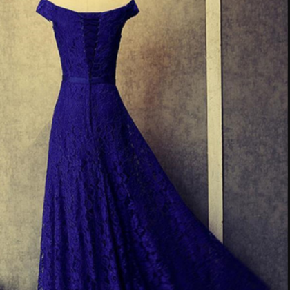 Charming Lace Prom Dress,Royal Blue..