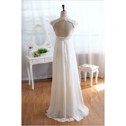 Wedding Dress,backless Lace Sleeveless Bride Dress..