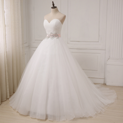 Wedding Dress,sweetheart Sleeveless Bridal Dresses..