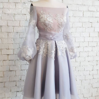 Cute chiffon lace short prom dress,..