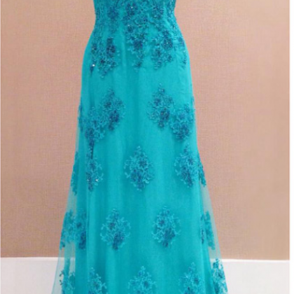 Prom Dresses,turquoise Lace Prom Dresses ,lace..