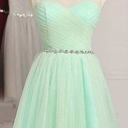 Light Green Homecoming Dress With Beads..
