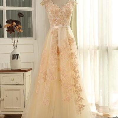 Elegant Long Customize Senior Prom Dress, Tulle..
