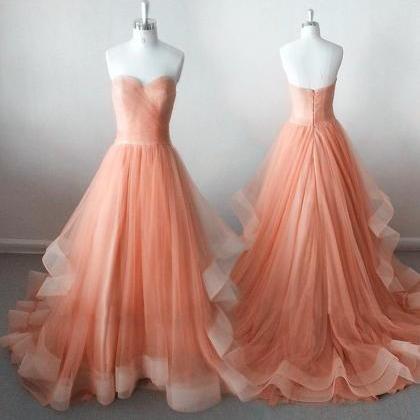 Orange Tulle Gowns, Gorgeous Prom Dresses..