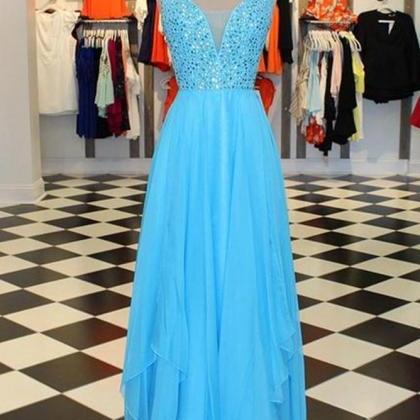 Long Prom Dresses With Beading,party Dress,evening..