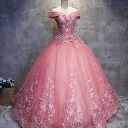 Prom Dresses,tulle Lace Off Shoulder Long Prom..