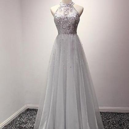 Gray Prom Dresses,laceprom Dress,lace Prom..
