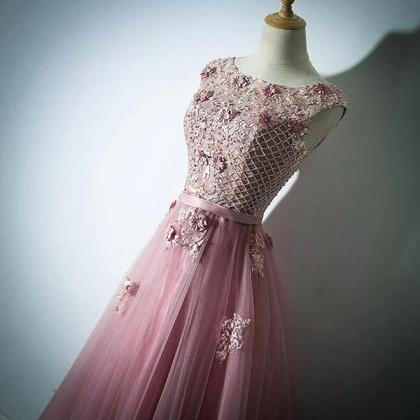 Prom Dresses,lace Tulle Long Prom Dress, Evening..