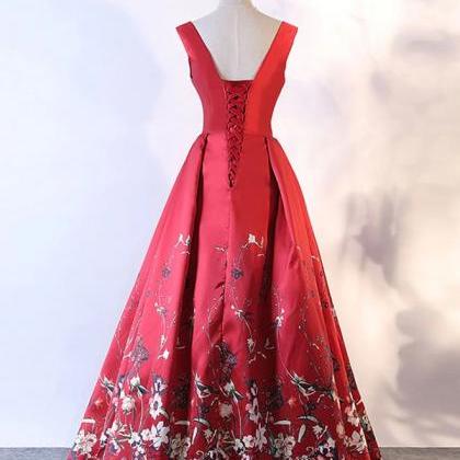 Prom Dresses,floral Pattern Long Prom Dress,..