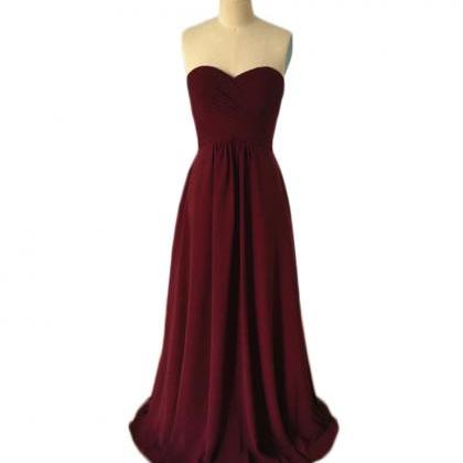 Elegant Long Burgundy A Line Prom Dresses With..