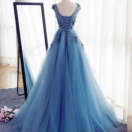 Prom Dresses,a Line Tulle Lace Long Prom Dress,..