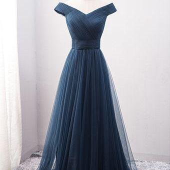 Navy Blue Prom Dress,pretty Prom Dresses,tulle..