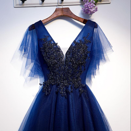 Prom Dresses,short Party Dress With Lace Applique,..